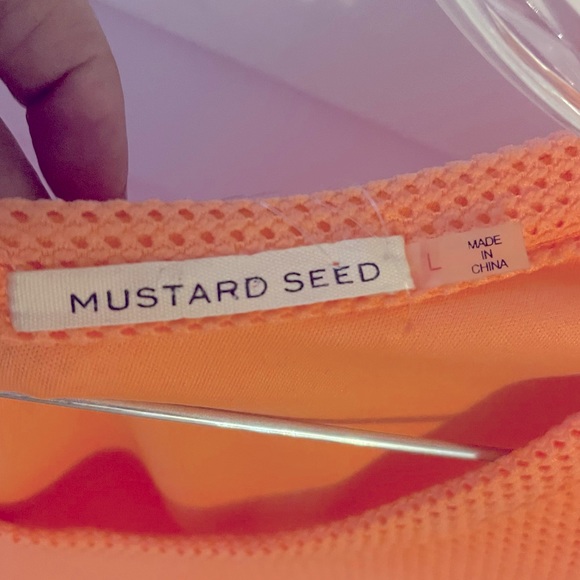 NWT Mustard Seed Peach cutout Mini Dress Size Large 👗 Summer - Picture 7 of 8